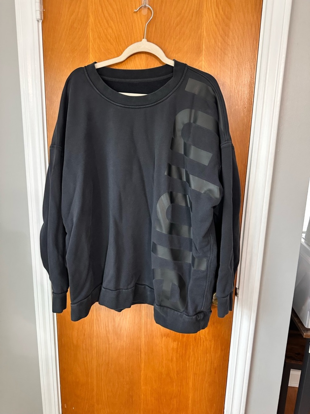 lululemon athletica Black Scoop Neck Logo Sweatshirt